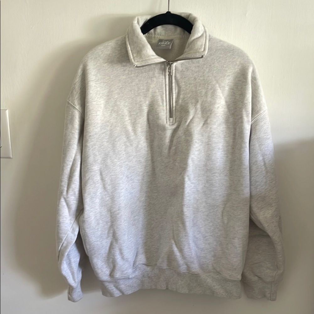 TNA Gray Zip Up Sweater Soft Cotton Blend